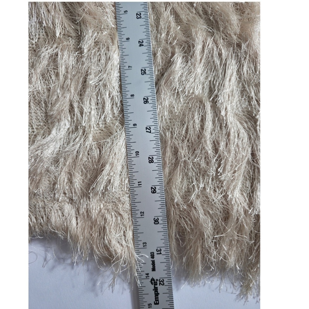 SofieMae Tweed Fringe Jacket Dress Beige Button Front Size M Chic - Picture 10 of 14